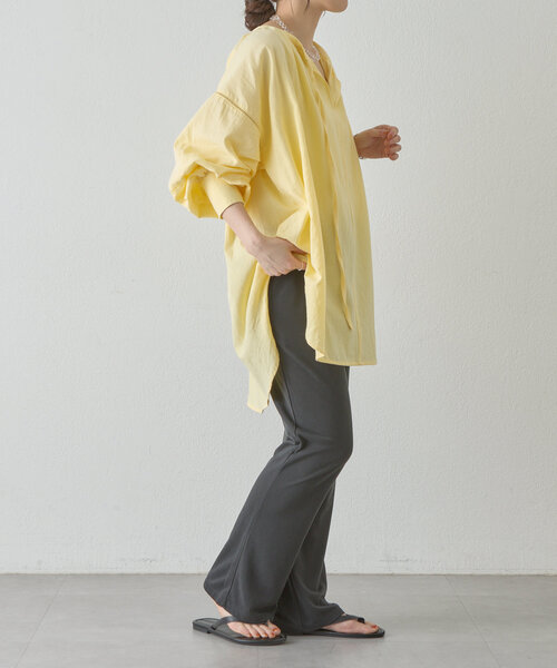 SHENERY（シーナリー）の「《さらっとした着心地》《体型カバーも叶う》はしごレースボリュームチュニック（シャツ/ブラウス・レディース・イエロー/オフホワイト/ブラック・FREE）」の18枚目の写真