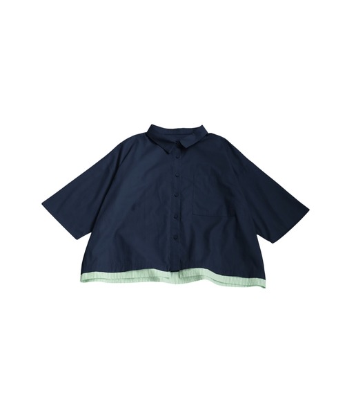antiqua(アンティカ)の「レイヤード風配色シャツ(シャツ/ブラウス・レディース・ブルー/ネイビー・ONESIZE)」の14枚目の写真