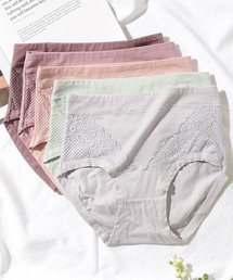 Lace Ladies（レースレディース）の「【5枚セット】ソリッドカラー 花柄 ハイウエスト ショーツ（ショーツ）」