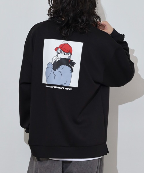 Red Cap Girl(レッドキャプガール)の「RED CAP GIRL ダンボールニット バックプリント クルーネック スウェット(スウェット・メンズ・ブラック/ブルー/グレー/ホワイト・M/L/LL)」の3枚目の写真