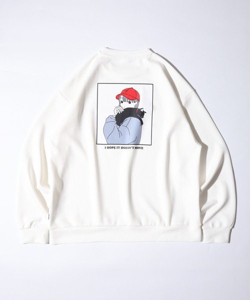 Red Cap Girl(レッドキャプガール)の「RED CAP GIRL ダンボールニット バックプリント クルーネック スウェット(スウェット・メンズ・ブラック/ブルー/グレー/ホワイト・M/L/LL)」の6枚目の写真