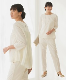 Rebloom（リブルーム Rebloom Reb loom）の「【洗える セレモニースーツ セットアップ】バックプリーツトップス・センタープレステーパードパンツ 2点セット（スーツセット）」