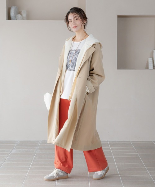 Elura（エルーラ）の「ロングトレンチコート/252086（トレンチコート・レディース・ライトベージュ/ネイビー・FREE）」の10枚目の写真