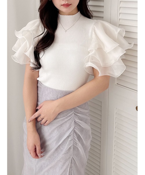 りーりー⋈♡*。゜ MERCURYDUO（マーキュリーデュオ）の「異素材ボリュームラッフル