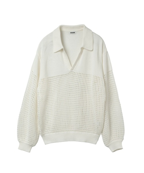 セール】Crochet polo knit（クロシェポロニット）（ニット