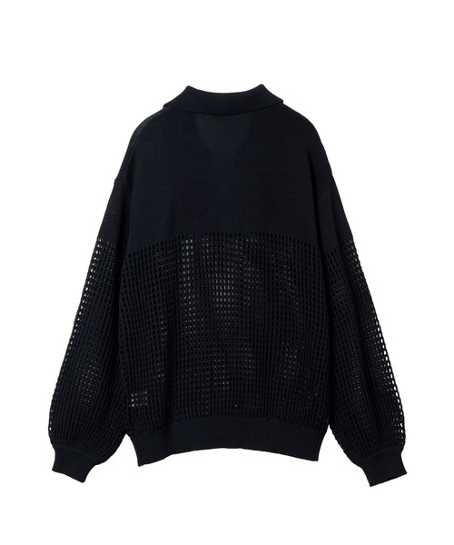 YOOU(ユー)の「クロシェポロニット/透かし編みデザイン × ルーズシルエット(ニット/セーター・レディース・ネイビー/ホワイト/オレンジ・FREE)」の21枚目の写真