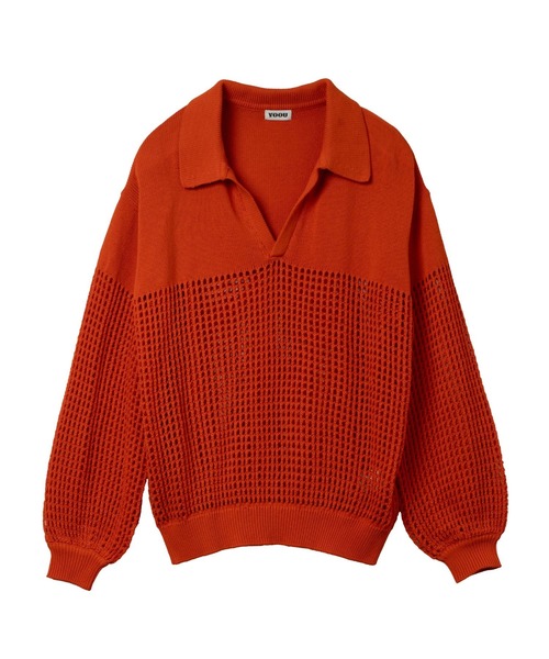 セール】Crochet polo knit（クロシェポロニット）（ニット