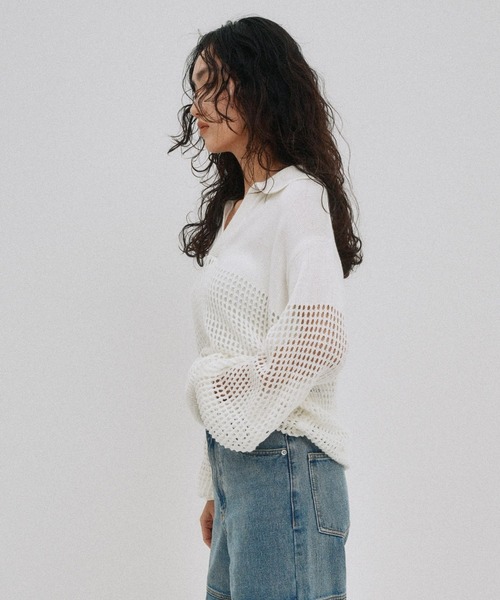 SEA NEW YORK CROCHET ポロ(tomorrowland購入) セール】マーセライズドコットン スキッパーニットポロ（ニット