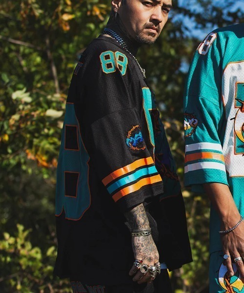 ROYAL FLASH（ロイヤルフラッシュ）の「MAYO/メイヨー/THORNS EMBROIDERY GAME SHIRT（Tシャツ/カットソー・メンズ・ホワイト/ブルー/ブラック・M）」の14枚目の写真