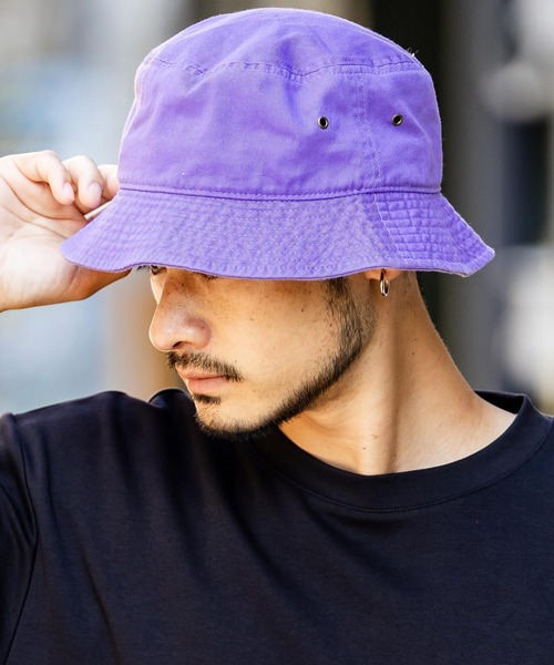 newhattan（ニューハッタン）の「NEWHATTAN ニューハッタン Bucket Hat twill/ツイルバケットハット（ハット・メンズ・ライトピンク/バーガンディー/ダークグリーン/ネイビー/ラベンダー/デザートカモ/グレー系カモフラージュ/ウッドランド/ロイヤルブルー/サンドベージュ/ダークブラウン/ブラック/スカイブルー/チャコールグレー/ホワイト/カーキ/オレンジ/オリーブ/グレー/ケリーグリーン・S/L）」の14枚目の写真
