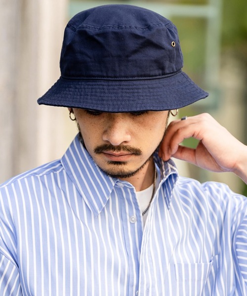 newhattan（ニューハッタン）の「NEWHATTAN ニューハッタン Bucket Hat twill/ツイルバケットハット（ハット・メンズ・ライトピンク/バーガンディー/ダークグリーン/ネイビー/ラベンダー/デザートカモ/グレー系カモフラージュ/ウッドランド/ロイヤルブルー/サンドベージュ/ダークブラウン/ブラック/スカイブルー/チャコールグレー/ホワイト/カーキ/オレンジ/オリーブ/グレー/ケリーグリーン・S/L）」の12枚目の写真