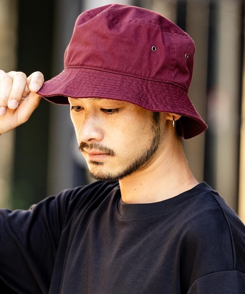 newhattan（ニューハッタン）の「NEWHATTAN ニューハッタン Bucket Hat twill/ツイルバケットハット（ハット・メンズ・ライトピンク/バーガンディー/ダークグリーン/ネイビー/ラベンダー/デザートカモ/グレー系カモフラージュ/ウッドランド/ロイヤルブルー/サンドベージュ/ダークブラウン/ブラック/スカイブルー/チャコールグレー/ホワイト/カーキ/オレンジ/オリーブ/グレー/ケリーグリーン・S/L）」の16枚目の写真