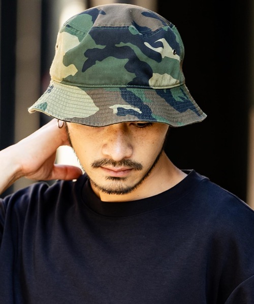 newhattan（ニューハッタン）の「NEWHATTAN ニューハッタン Bucket Hat twill/ツイルバケットハット（ハット・メンズ・ライトピンク/バーガンディー/ダークグリーン/ネイビー/ラベンダー/デザートカモ/グレー系カモフラージュ/ウッドランド/ロイヤルブルー/サンドベージュ/ダークブラウン/ブラック/スカイブルー/チャコールグレー/ホワイト/カーキ/オレンジ/オリーブ/グレー/ケリーグリーン・S/L）」の19枚目の写真