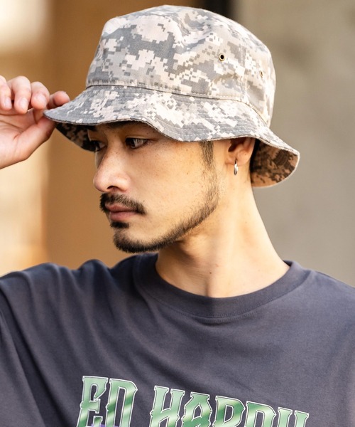 newhattan（ニューハッタン）の「NEWHATTAN ニューハッタン Bucket Hat twill/ツイルバケットハット（ハット・メンズ・ライトピンク/バーガンディー/ダークグリーン/ネイビー/ラベンダー/デザートカモ/グレー系カモフラージュ/ウッドランド/ロイヤルブルー/サンドベージュ/ダークブラウン/ブラック/スカイブルー/チャコールグレー/ホワイト/カーキ/オレンジ/オリーブ/グレー/ケリーグリーン・S/L）」の20枚目の写真