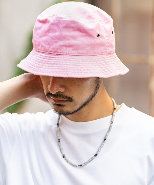 newhattan（ニューハッタン）の「NEWHATTAN ニューハッタン Bucket Hat twill/ツイルバケットハット（ハット・メンズ・ライトピンク/バーガンディー/ダークグリーン/ネイビー/ラベンダー/デザートカモ/グレー系カモフラージュ/ウッドランド/ロイヤルブルー/サンドベージュ/ダークブラウン/ブラック/スカイブルー/チャコールグレー/ホワイト/カーキ/オレンジ/オリーブ/グレー/ケリーグリーン・S/L）」の15枚目の写真