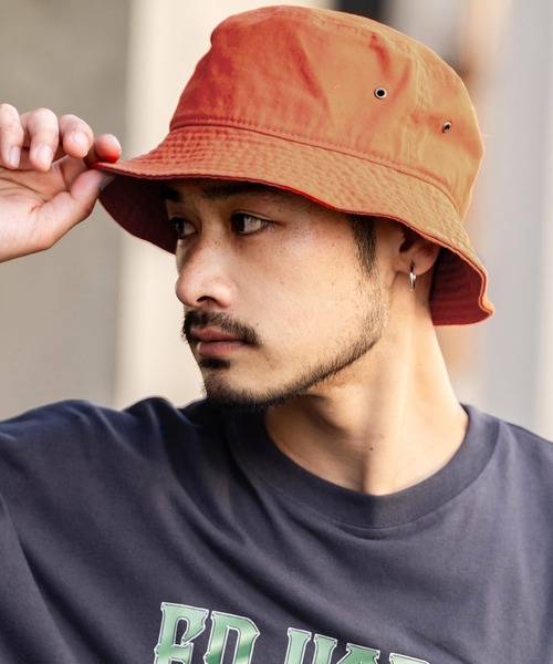 newhattan（ニューハッタン）の「NEWHATTAN ニューハッタン Bucket Hat twill/ツイルバケットハット（ハット・メンズ・ライトピンク/バーガンディー/ダークグリーン/ネイビー/ラベンダー/デザートカモ/グレー系カモフラージュ/ウッドランド/ロイヤルブルー/サンドベージュ/ダークブラウン/ブラック/スカイブルー/チャコールグレー/ホワイト/カーキ/オレンジ/オリーブ/グレー/ケリーグリーン・S/L）」の17枚目の写真