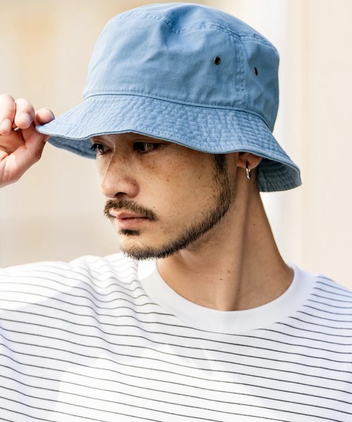 newhattan（ニューハッタン）の「NEWHATTAN ニューハッタン Bucket Hat twill/ツイルバケットハット（ハット・メンズ・ライトピンク/バーガンディー/ダークグリーン/ネイビー/ラベンダー/デザートカモ/グレー系カモフラージュ/ウッドランド/ロイヤルブルー/サンドベージュ/ダークブラウン/ブラック/スカイブルー/チャコールグレー/ホワイト/カーキ/オレンジ/オリーブ/グレー/ケリーグリーン・S/L）」の11枚目の写真