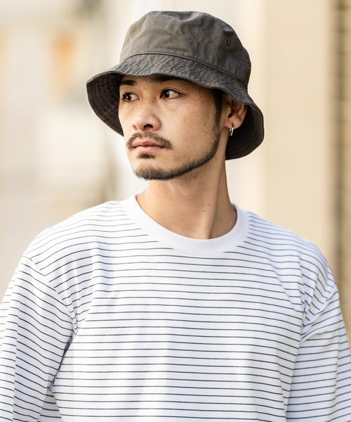 newhattan（ニューハッタン）の「NEWHATTAN ニューハッタン Bucket Hat twill/ツイルバケットハット（ハット・メンズ・ライトピンク/バーガンディー/ダークグリーン/ネイビー/ラベンダー/デザートカモ/グレー系カモフラージュ/ウッドランド/ロイヤルブルー/サンドベージュ/ダークブラウン/ブラック/スカイブルー/チャコールグレー/ホワイト/カーキ/オレンジ/オリーブ/グレー/ケリーグリーン・S/L）」の21枚目の写真