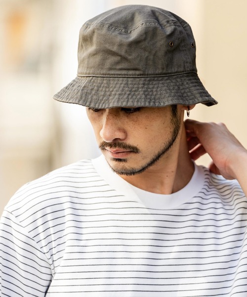 newhattan（ニューハッタン）の「NEWHATTAN ニューハッタン Bucket Hat twill/ツイルバケットハット（ハット・メンズ・ライトピンク/バーガンディー/ダークグリーン/ネイビー/ラベンダー/デザートカモ/グレー系カモフラージュ/ウッドランド/ロイヤルブルー/サンドベージュ/ダークブラウン/ブラック/スカイブルー/チャコールグレー/ホワイト/カーキ/オレンジ/オリーブ/グレー/ケリーグリーン・S/L）」の22枚目の写真