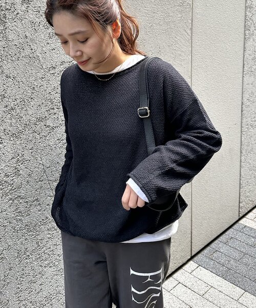 セール】ペーパーヤーンカノコルーズプルオーバー（ニット