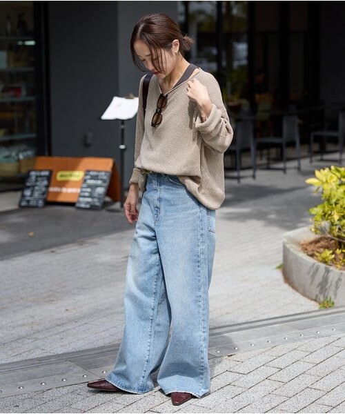 JOURNAL STANDARD（ジャーナルスタンダード）の「ペーパーヤーンカノコルーズプルオーバー（ニット/セーター・レディース・ブラック/ホワイト系その他/ライトグリーン/ベージュ・FREE）」の12枚目の写真