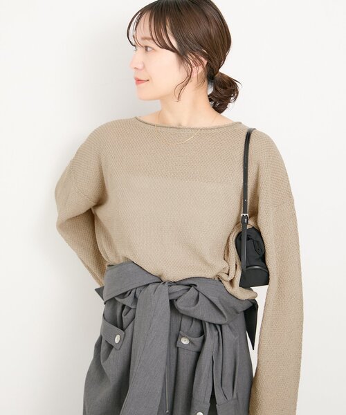 JOURNAL STANDARD（ジャーナルスタンダード）の「ペーパーヤーンカノコルーズプルオーバー（ニット/セーター・レディース・ブラック/ホワイト系その他/ライトグリーン/ベージュ・FREE）」の20枚目の写真