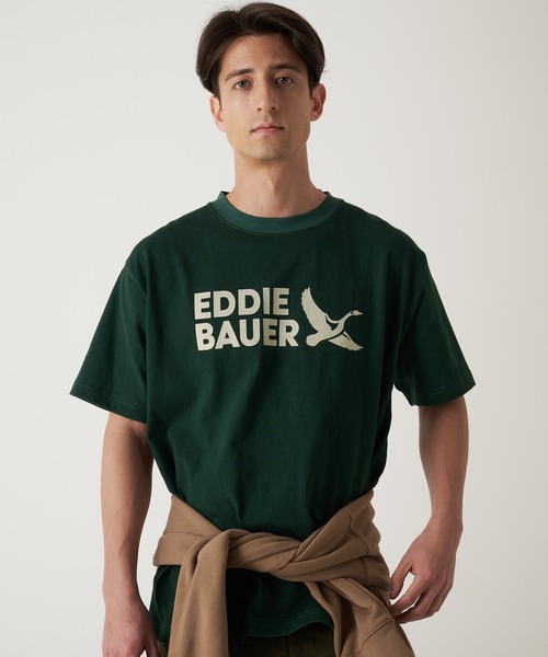 Eddie Bauer（エディーバウアー）の「EBロゴ ヘビー 半袖 Tシャツ（Tシャツ/カットソー・メンズ・グレー/ホワイト/グリーン/サンドベージュ/ネイビー・S/M/L/XL/XXL）」の5枚目の写真