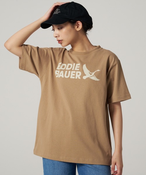 Eddie Bauer（エディーバウアー）の「EBロゴ ヘビー 半袖 Tシャツ（Tシャツ/カットソー・メンズ・グレー/ホワイト/グリーン/サンドベージュ/ネイビー・S/M/L/XL/XXL）」の4枚目の写真