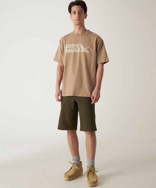 Eddie Bauer（エディーバウアー）の「EBロゴ ヘビー 半袖 Tシャツ（Tシャツ/カットソー・メンズ・グレー/ホワイト/グリーン/サンドベージュ/ネイビー・S/M/L/XL/XXL）」の9枚目の写真