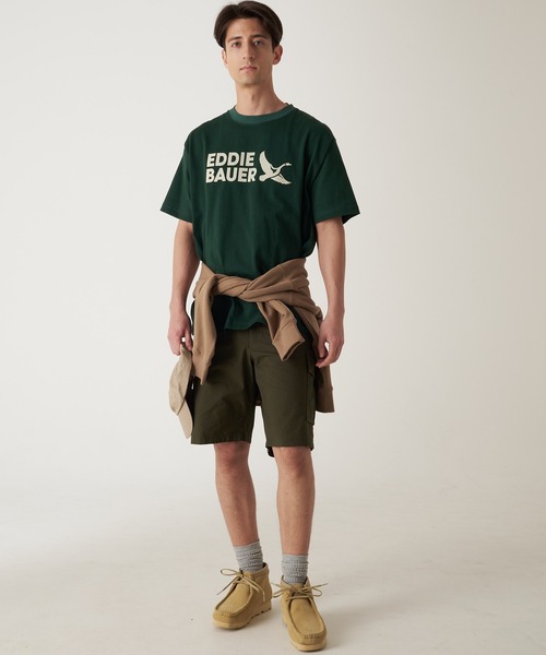 Eddie Bauer（エディーバウアー）の「EBロゴ ヘビー 半袖 Tシャツ（Tシャツ/カットソー・メンズ・グレー/ホワイト/グリーン/サンドベージュ/ネイビー・S/M/L/XL/XXL）」の10枚目の写真