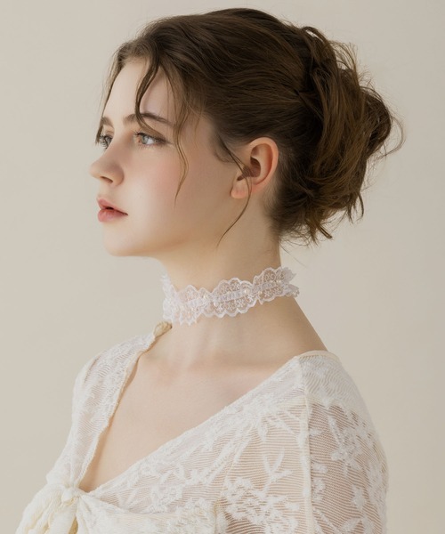 LA MUe（ラミュー）の「【LA MUE】パールレースチョーカー（チョーカー・レディース・ブラック/ホワイト・FREE）」の12枚目の写真