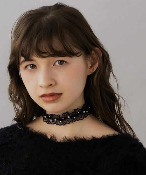 LA MUe（ラミュー）の「【LA MUE】パールレースチョーカー（チョーカー・レディース・ブラック/ホワイト・FREE）」の16枚目の写真