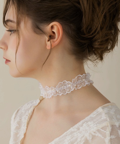 LA MUe（ラミュー）の「【LA MUE】パールレースチョーカー（チョーカー・レディース・ブラック/ホワイト・FREE）」の19枚目の写真