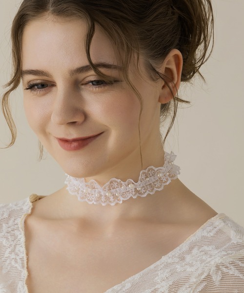 LA MUe（ラミュー）の「【LA MUE】パールレースチョーカー（チョーカー・レディース・ブラック/ホワイト・FREE）」の20枚目の写真