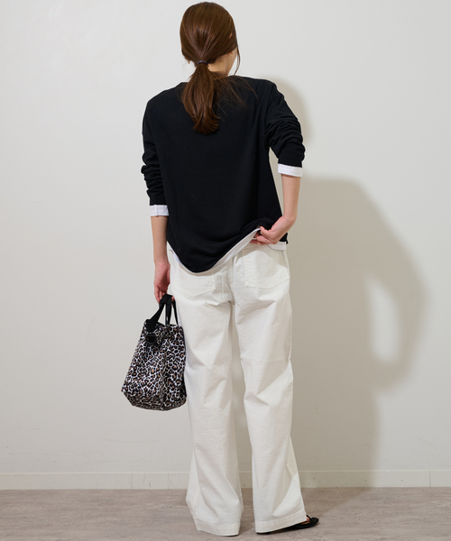 JOURNAL STANDARD relume(ジャーナルスタンダード レリューム)の「《追加17》ワイドベイカーパンツ(カーゴパンツ・レディース・ホワイト/ネイビー・38/36/34)」の6枚目の写真