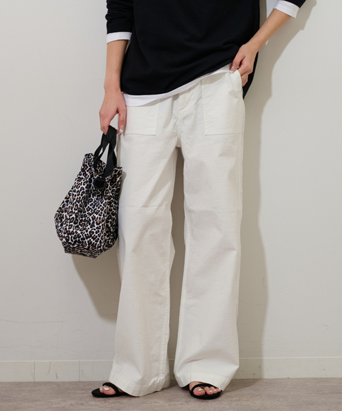 JOURNAL STANDARD relume(ジャーナルスタンダード レリューム)の「《追加17》ワイドベイカーパンツ(カーゴパンツ・レディース・ホワイト/ネイビー・38/36/34)」の7枚目の写真