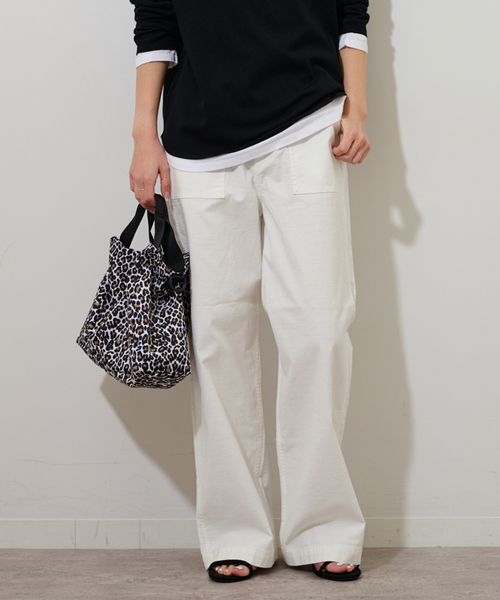 JOURNAL STANDARD relume(ジャーナルスタンダード レリューム)の「《追加17》ワイドベイカーパンツ(カーゴパンツ・レディース・ホワイト/ネイビー・38/36/34)」の8枚目の写真