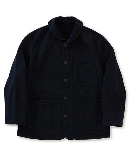 BLUE BLUE(ブルーブルー)の「スーパーヘビーテンジク ショールカラージャケット(その他アウター・メンズ・ネイビー/オフホワイト・SMALL/MEDIUM/LARGE/X-LARGE)」の2枚目の写真