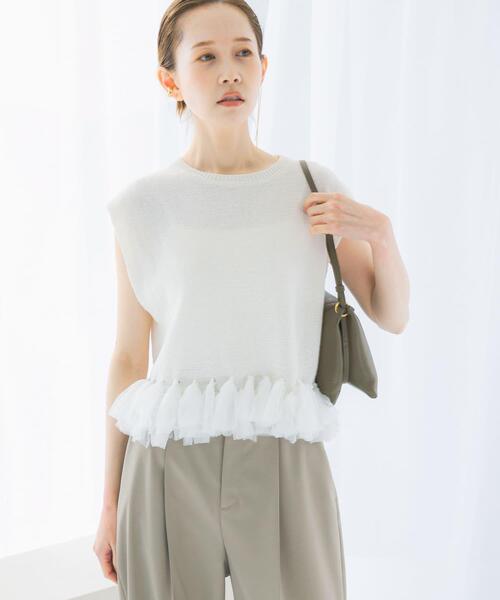 セール】フリンジデザインサマーニット（ニット/セーター