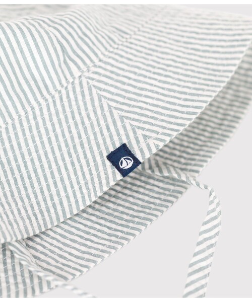 PETIT BATEAU(プチバトー)の「クロシェ(ハット・キッズ・ホワイト×グリーン・6MONTH/18MONTH/36MONTH)」の2枚目の写真