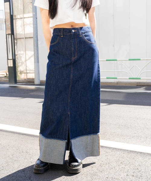 Roll up denim skirt（デニムスカート）｜Subciety（サブサエティ）の