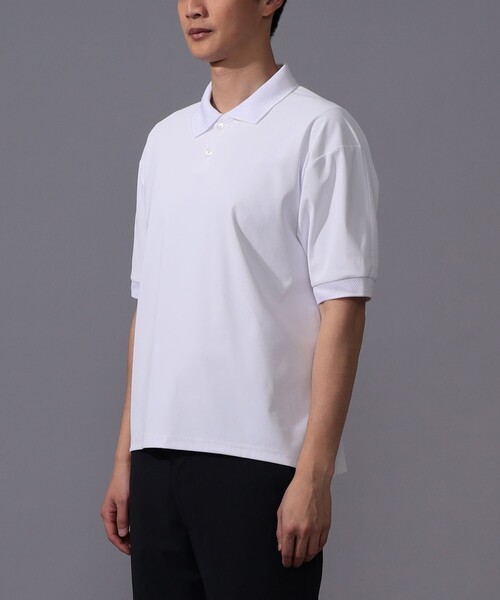 BEAMS GOLF(ビームスゴルフ)の「B.G.THREE / ALL-TIME アイレットニット ポロシャツ(ポロシャツ・メンズ・ブラック/ネイビー/ホワイト・MEDIUM/LARGE/X-LARGE)」の2枚目の写真