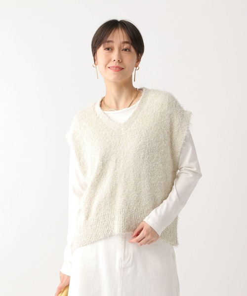 Elura（エルーラ）の「フェザーヤーンベスト/452432（ベスト・レディース・ブラック/ホワイト・FREE）」の2枚目の写真