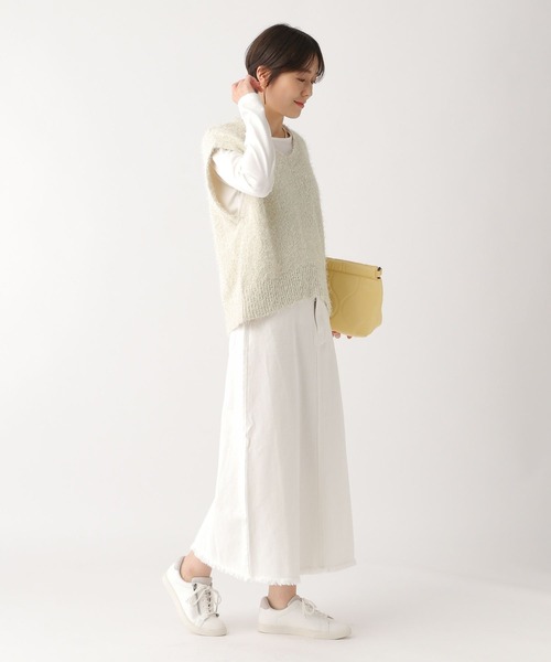 Elura（エルーラ）の「フェザーヤーンベスト/452432（ベスト・レディース・ブラック/ホワイト・FREE）」の3枚目の写真