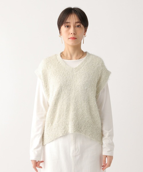 Elura（エルーラ）の「フェザーヤーンベスト/452432（ベスト・レディース・ブラック/ホワイト・FREE）」の4枚目の写真