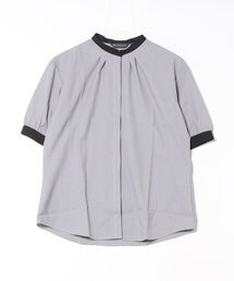 TOKYO SHIRTS | COFREX スタンド ギャザー五分袖ブラウス レディースシャツ(シャツ/ブラウス)