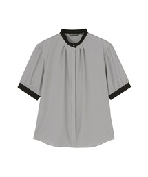 TOKYO SHIRTS | COFREX スタンド ギャザー五分袖ブラウス レディースシャツ(シャツ/ブラウス)