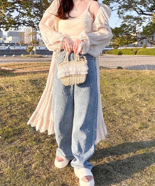 【即日発送】CPCM フラワージャガードデニムパンツ　Lサイズ CPCM（シーピーシーエム）の「フラワージャガードデニムパンツ