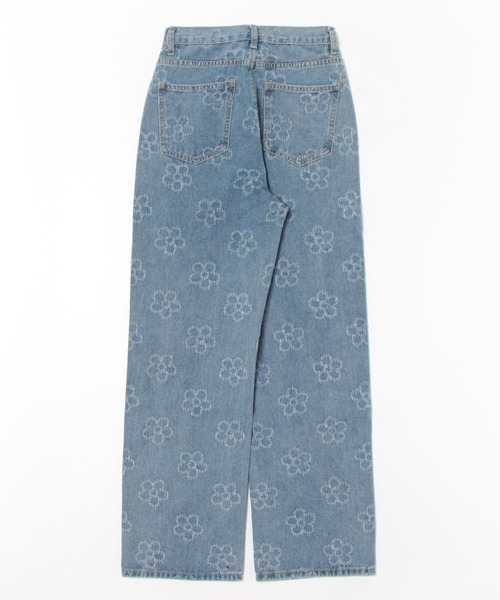 merrylatte（メリーラテ）の「低身長OK◎フラワージャガードデニムパンツ（デニムパンツ・レディース・ネイビー・MEDIUM/LARGE）」の14枚目の写真