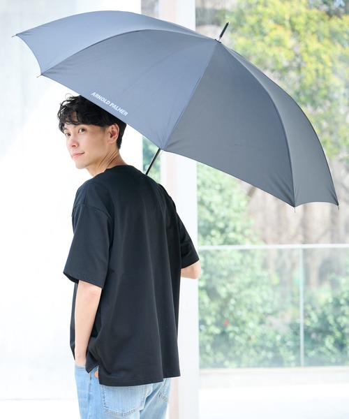 Arnold Palmer（アーノルドパーマー）の「ワンポイントロゴ ラージサイズ 長傘（長傘・メンズ・ブラック/カーキ・F）」の3枚目の写真